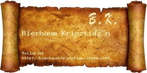 Bierbaum Krisztián névjegykártya