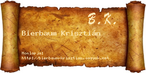 Bierbaum Krisztián névjegykártya